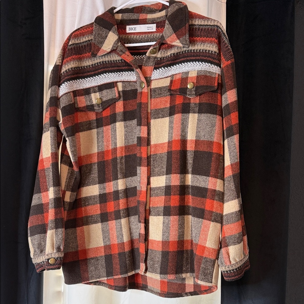 BKE Red and Black Plaid Shirt